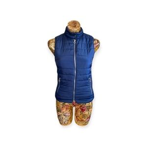 Atmosphere vest top zip front blue sleeveless Sz 2 XS